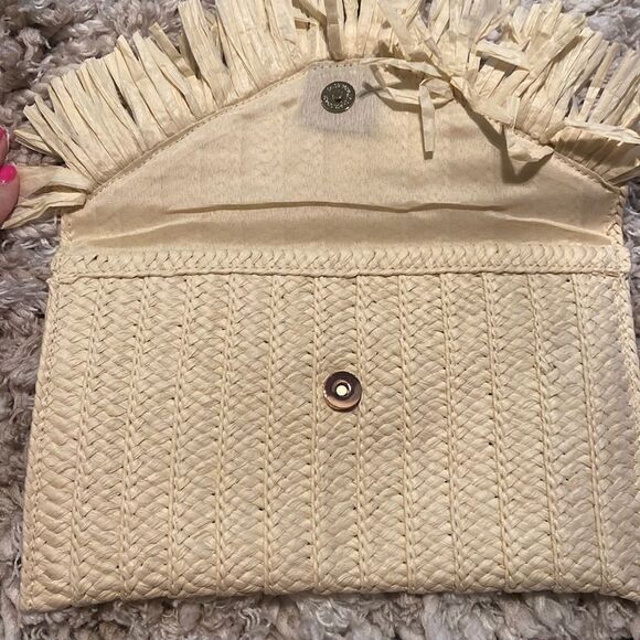 Mark and Graham Fringed Straw Clutch - Picture 2 of 7